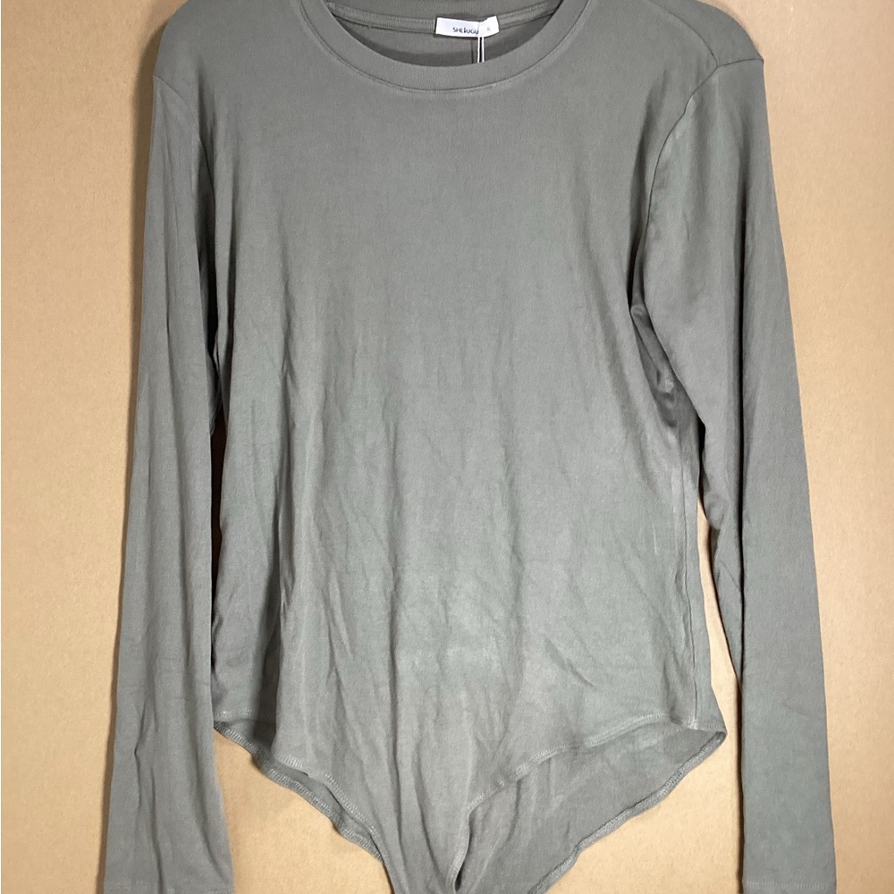 NWT Sage Green Olive Long Sleeve  Bodysuit Top
